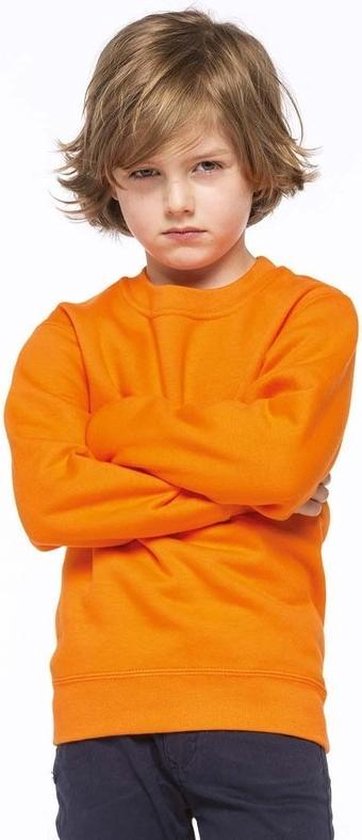 Pull en coton mélangé orange pour enfant 8-10 ans