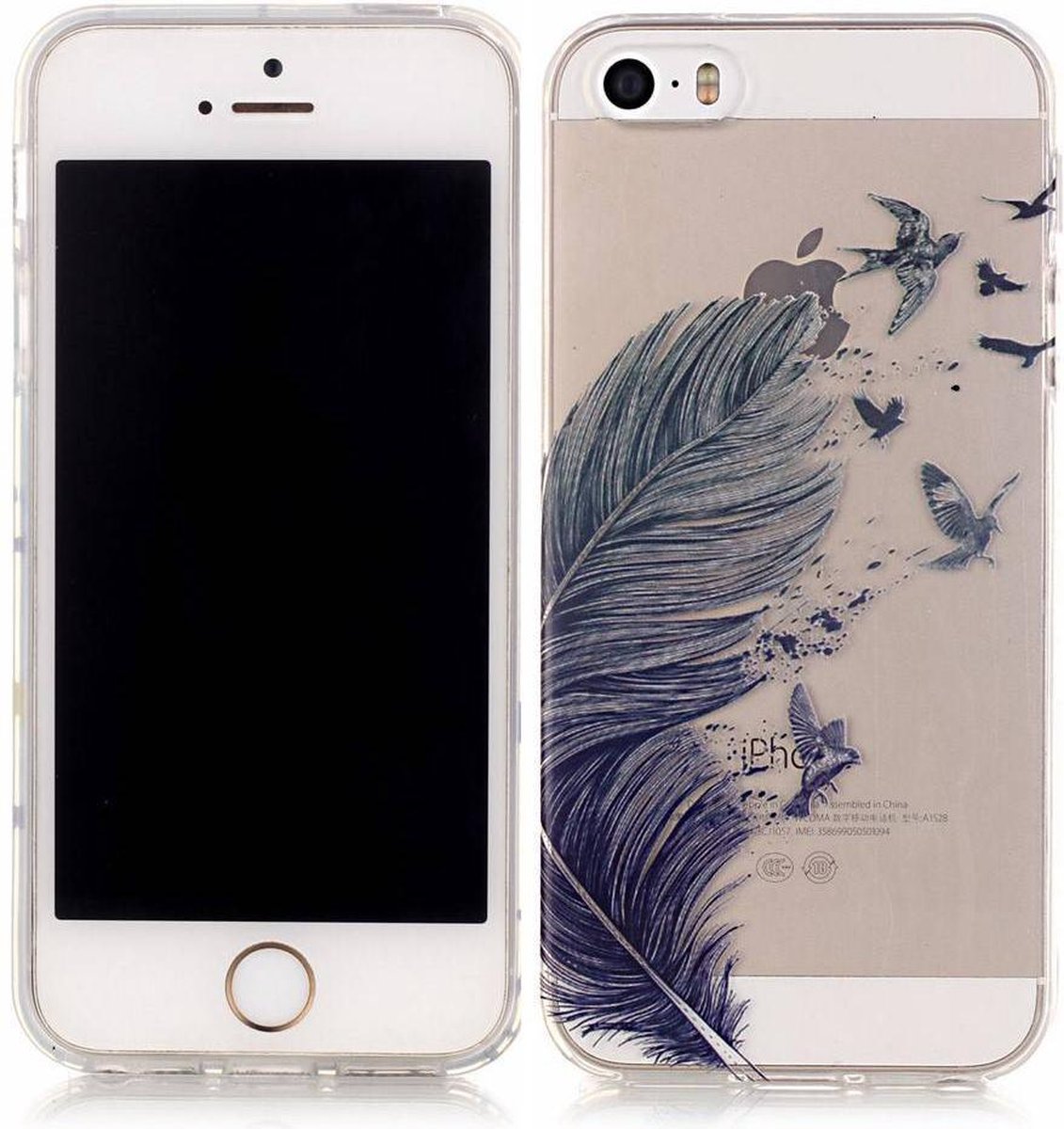 Transparant Softcase iPhone 5(s)/SE - Veer Vogels