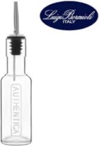 Luigi Bormioli Oliefles van glas met tuit rvs authentica - azijnfles of alcoholfles 125 ml