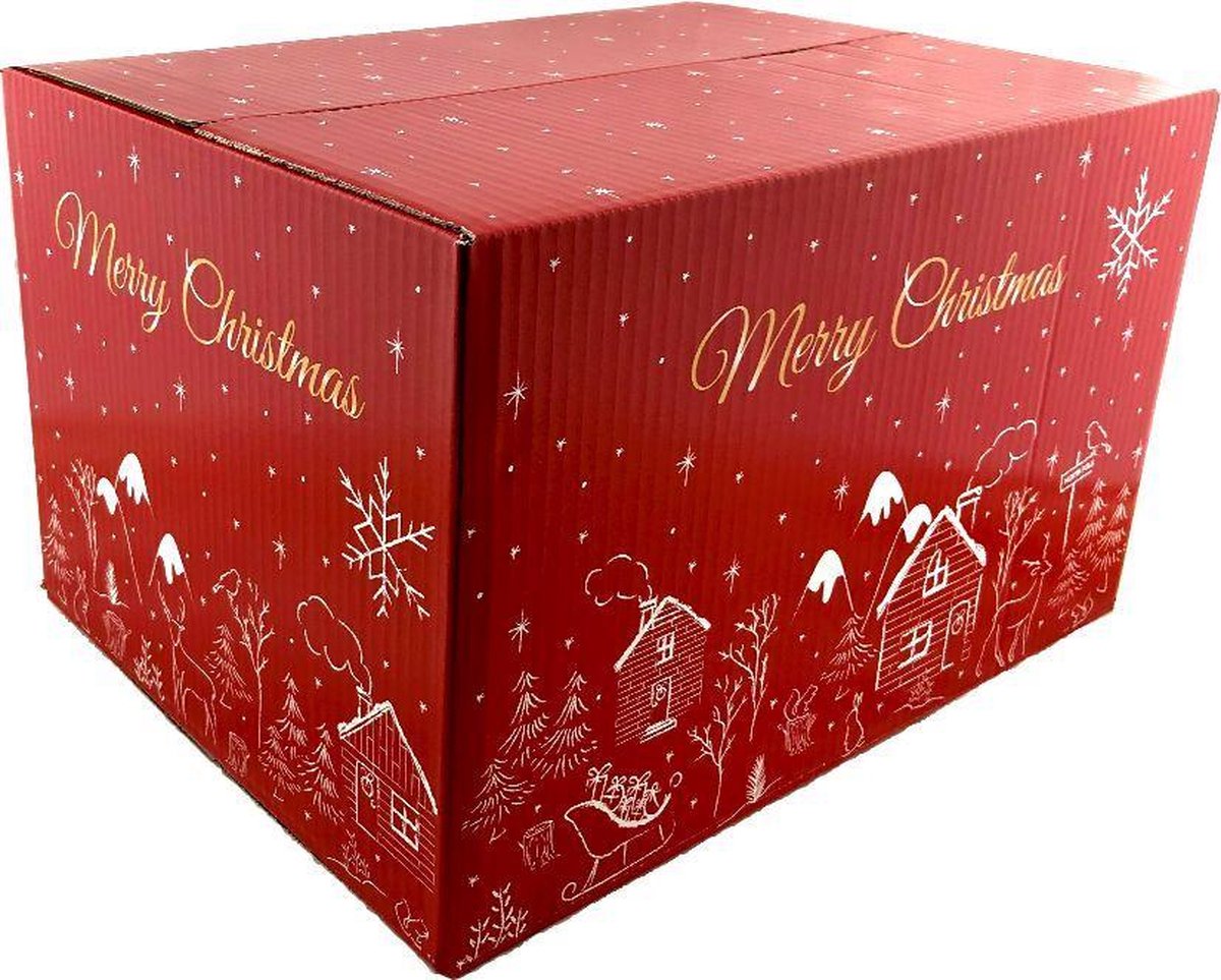 Luxe LEGE kerstdoos kerstpakketdoos - 36 x 29 x cm - 10