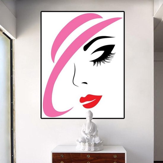 Tableau abstrait rose moderne peint à l'acrylique sur toile