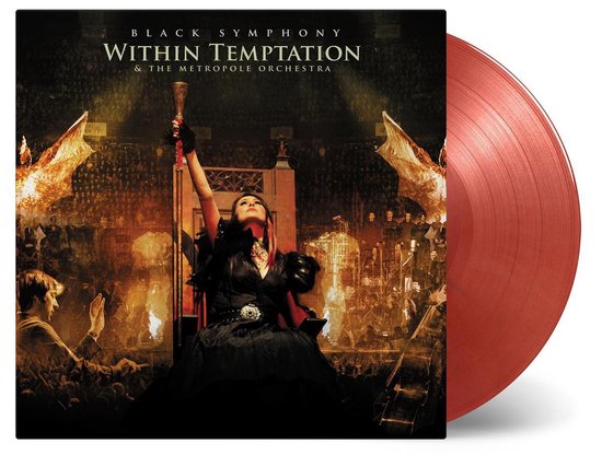 Rode vinylplaat met de cover 'Black Symphony' van Within Temptation.