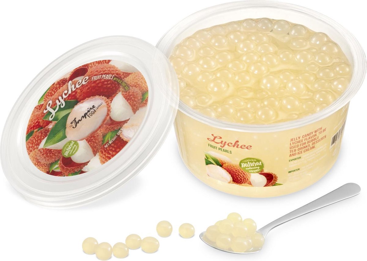Popping boba fruitparels voor Bubble tea - Litschi - 450 gram - The Inspire Food Company