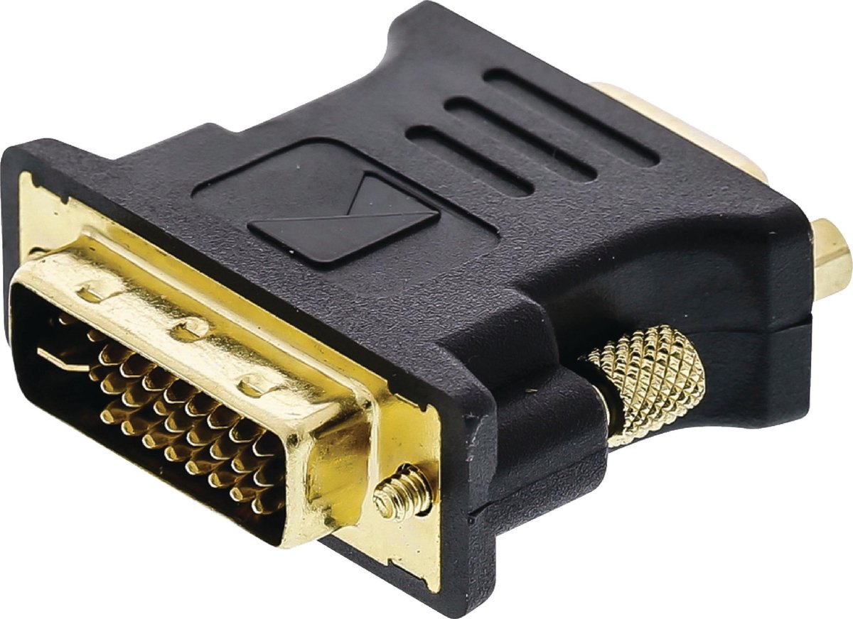 DVI-Adapter DVI-I 24+5-Pins Male - VGA Female 15-Pins - Antraciet