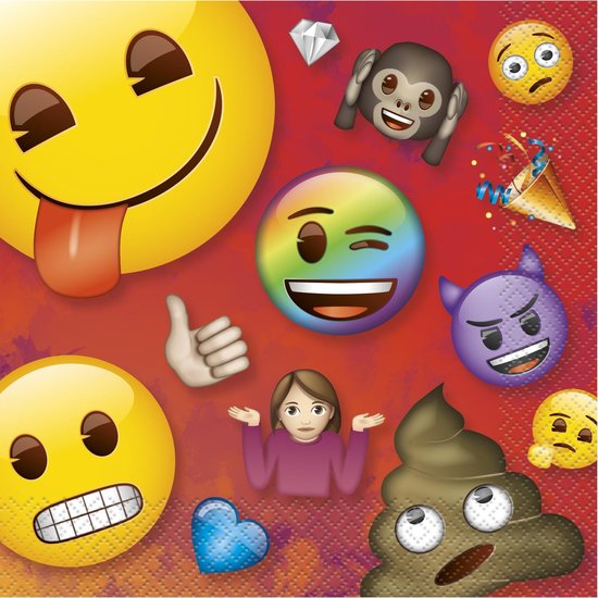 Emoji-Graduation Servietten – 16 Stück, Ca. 16,5x16,5 Cm, Für Abschlussfeiern & Partys