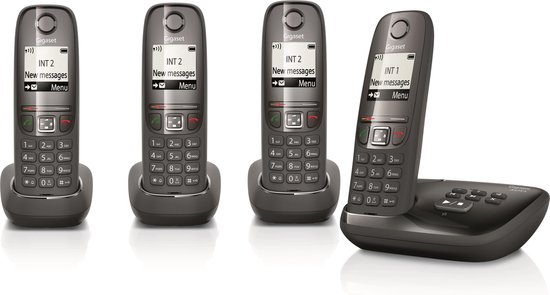 Gigaset A475A - Quattro DECT telefoon - met antwoordapparaat - Zwart | bol