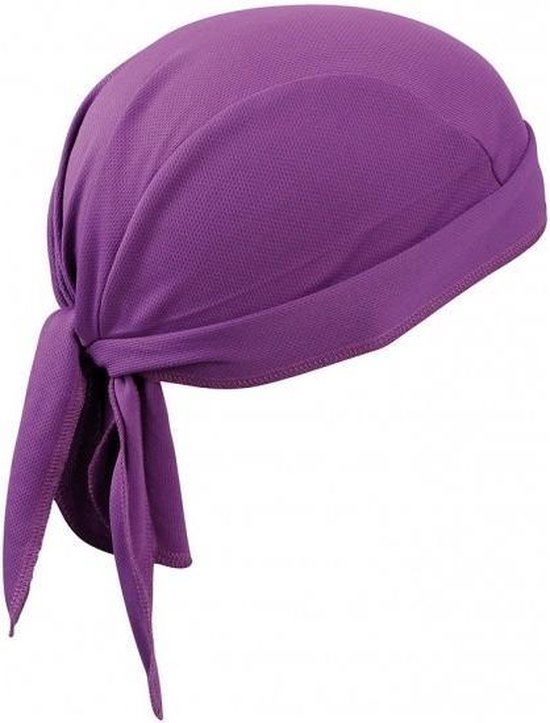 Koksmuts / bandana paars / zilver polyester - Kok / chefkok werkkleding