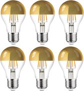 6 stuks - led kopspiegellamp goud E27 6W 2200K 525lm Ø6x10.5cm