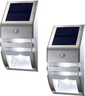 2 x Solar Tuinlamp Buitenverlichting op Zonne Energie en Bewegingssensor | (BESTSELLER) Duurzame Wandlamp | SensaHome Dubble Pack