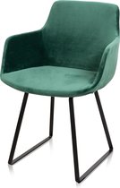 Mowkan eetkamerstoel Skah met arm velvet emerald