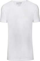 Slater 7800 - Basic Fit Extra Long 2-pack T-shirt V-neck s/sl white L 100% cotton