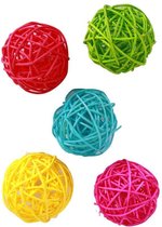 Deco ballen stro 6 cm ass kleuren per 15 stuks
