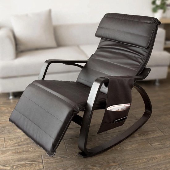 bol.com | Nieuwe relax schommelstoel - Lounge stoel met verstelbare  voetensteun - Relax fauteuil...