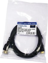 LogiLink CH0023 HDMI kabel 2 m HDMI Type A (Standaard) HDMI Type C (Mini) Zwart