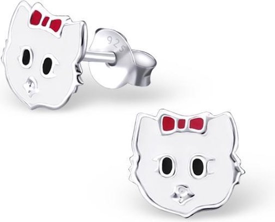 Princess by Montebello, boucles d'oreilles en argent pour enfants chat, Kitty White O.