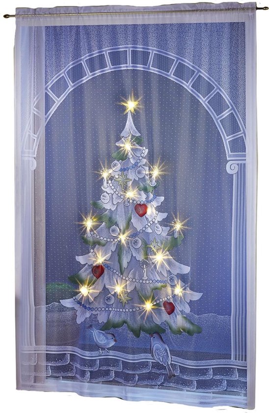 Ja stuiten op Haast je Kerstboom deurgordijn met lampjes | bol.com