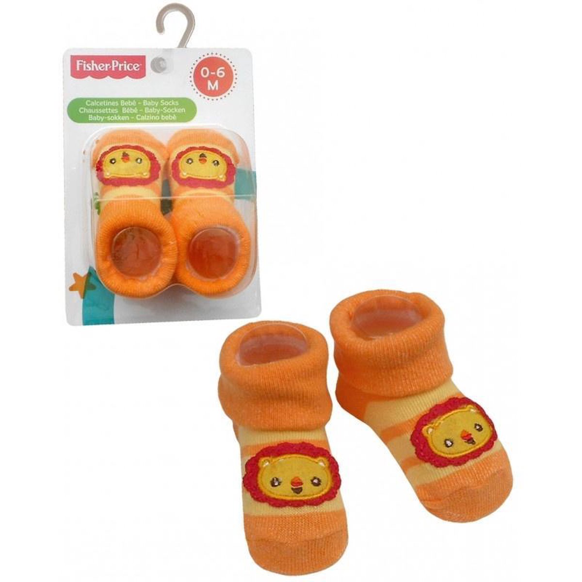 Fisher-price Sokken Leeuw Oranje 0 - 6 Maanden