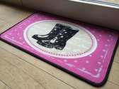 Ikado  Set van 2 deurmatten roze met opdruk laarzen  40 x 60 cm