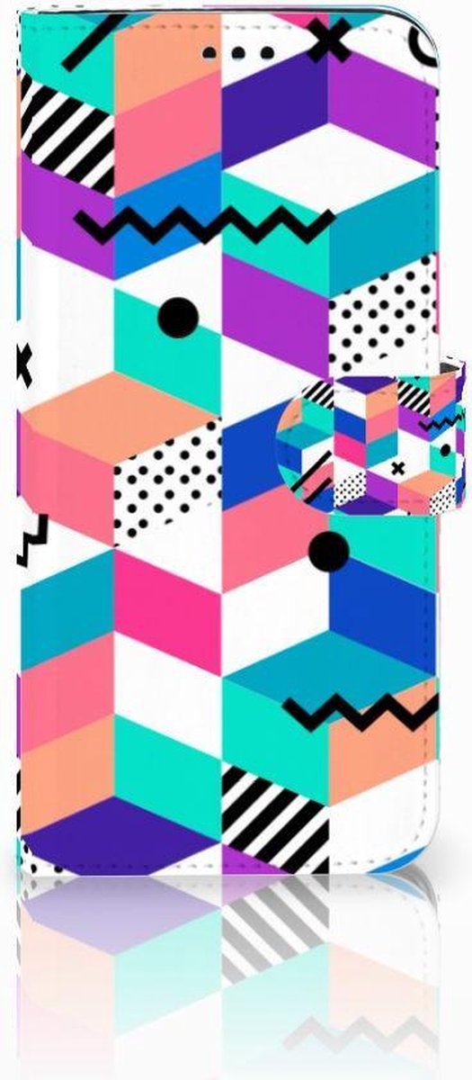 Samsung Galaxy S9 Plus Book Case Blokken Kleurrijk