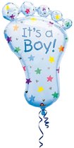 Anagram - Folieballon - Supershape - Voetje - It's a boy - Zonder vulling - 58x28cm