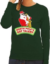 Foute kersttrui / sweater dames - groen - North Poles Got Talent XS (34)