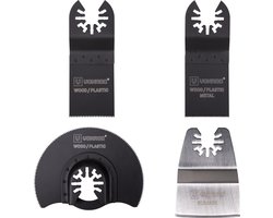VONROC Accessoireset voor oscillerende multitools – 4 stuks; hout, metaal, gipskarton & kunststof