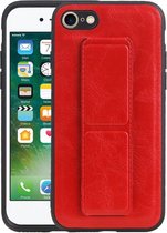 Grip Stand Hardcase Backcover - Telefoonhoesje - Achterkant Hoesje - Geschikt voor iPhone SE 2020 / iPhone 8 / iPhone 7 - Rood