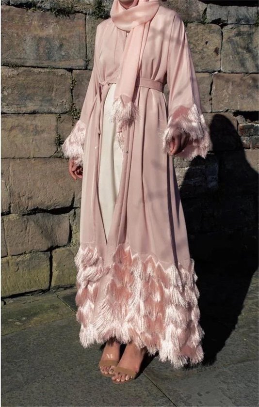 Abaya nieuw 2019 laatste mode ontwerp/ lange vest/ jurk met veren | bol.com
