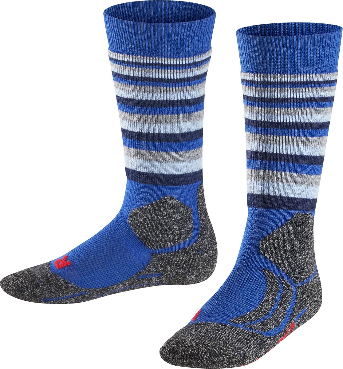 FALKE SK2 Stripes warm dik wol functioneel materiaal skisokken kinderen Blauw