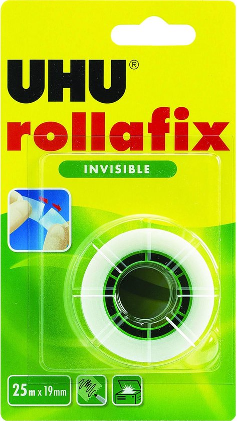 UHU Klebefilm rollafix onzichtbaar, 19 mm x 25 m