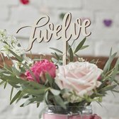 Houten tafelnummers 1-12 Boho