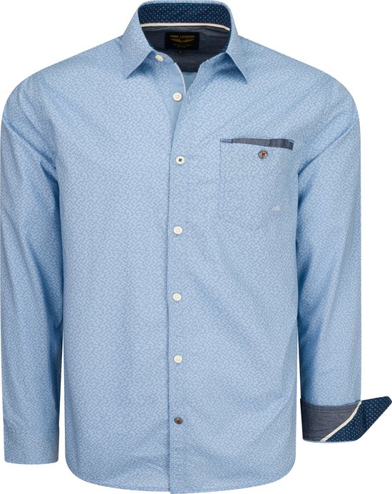 PME Legend - Heren Overhemden Shirt Emmet Blue - Blauw - Maat XXL | bol