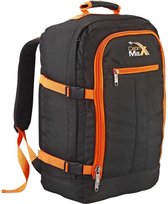 CabinMax Metz Reistas– Handbagage 44L- Rugzak – Schooltas - Backpack 55x40x20cm – Lichtgewicht - Zwart/Oranje (MZ BK/OE)