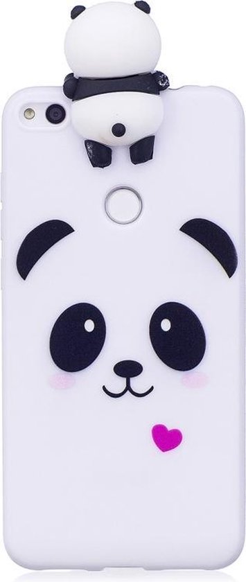 staart duidelijkheid Mus Voor Huawei P8 Lite (2017) Panda patroon TPU Cover beschermhoes terug met  3D Panda Doll | bol.com
