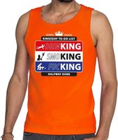 Oranje Kingsday to do list - tanktop / mouwloos shirt voor heren - Koningsdag kleding S