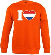 Oranje I love Holland sweater kinderen 7-8 jaar (122/128)