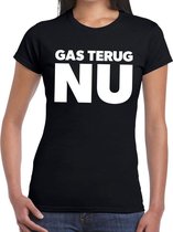 Groningen protest t-shirt gas terug NU zwart voor dames M