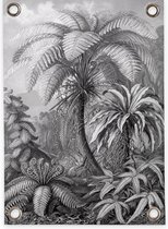 Villa Madelief Garden poster Jungle noir et blanc (50x70cm) Tissu de jardin Plein air noir et blanc | Jardin Peinture Nature Vinyl