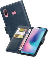 Zakelijke Bookstyle Hoesje voor Samsung Galaxy A6s Blauw