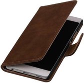 Mobieletelefoonhoesje.nl - Hout Bookstyle Hoesje voor Huawei P9 Bruin