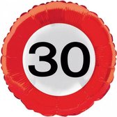 Folie ballon verkeersbord 30 jaar