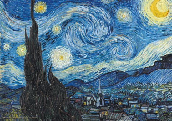 Vincent van Gogh poster - Starry Night - De Sterrennacht - Kunst - 50 x 70 cm