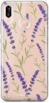 Huawei P20 Lite hoesje TPU Soft Case - Back Cover - Purple Flower / Paarse bloemen