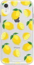 Fooncase Hoesje Geschikt voor iPhone XR - Shockproof Case - Back Cover / Soft Case - Lemons / Citroen / Citroentjes