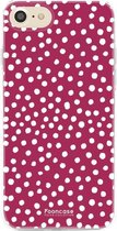 iPhone 7 hoesje TPU Soft Case - Back Cover - POLKA / Stipjes / Stippen / Bordeaux Rood