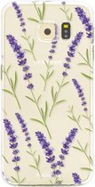 Samsung Galaxy S6 hoesje TPU Soft Case - Back Cover - Purple Flower / Paarse bloemen