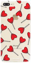 Fooncase Hoesje Geschikt voor iPhone 7 Plus - Shockproof Case - Back Cover / Soft Case - Love Pop