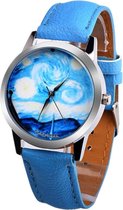 Fako® - Horloge - Oceaan - Lichtblauw
