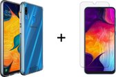 Samsung M20 Hoesje - Samsung Galaxy M20 hoesje siliconen case transparant cover - 1x Samsung M20 Screenprotector