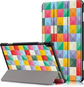 Tri-Fold Book Case met Wake/Sleep - Geschikt voor Lenovo Tab P10 Hoesje - Colour Squares